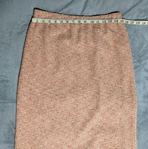 St John Couture orange brown cream boucle skirt